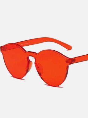 Hobby Lobby Rimless Clear Novelty Sunglasses - Orange - NEW SEALED